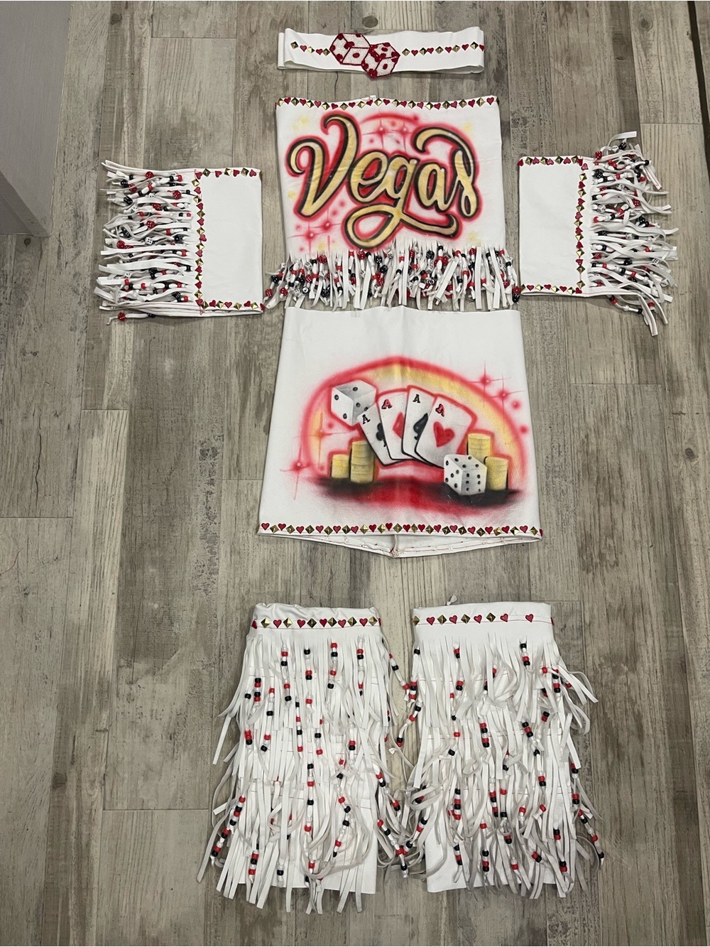 Custom Las Vegas Casino 7 Piece Faux Leather Costume Set Festival Rodeo